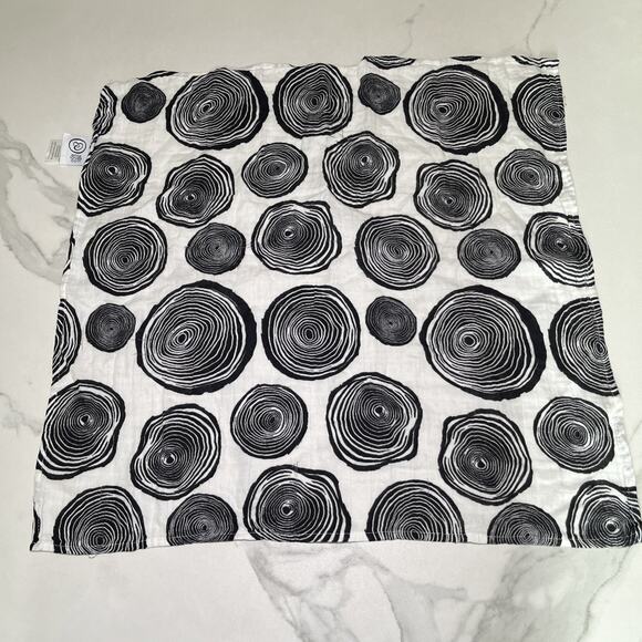 Etta Loves Organic Cotton Muslin Burp Cloths Black White Print *Lot of 2* 21x22 - Picture 6 of 13